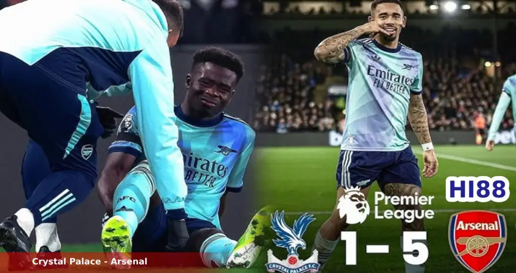 Crystal Palace - Arsenal: Rice sút hiểm hóc nâng tỷ số lên 5-1